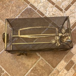 Vintage Gold Tone Tissue Box Holder